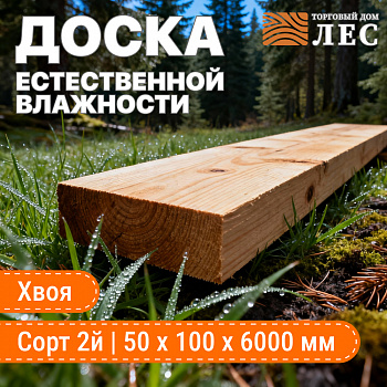 Доска естественной влажности 2 сорт 50х100х6000